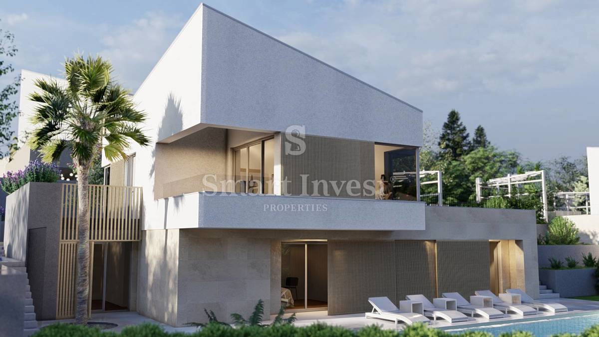 KRK - MALINSKA, villa moderna con piscina e vista mare