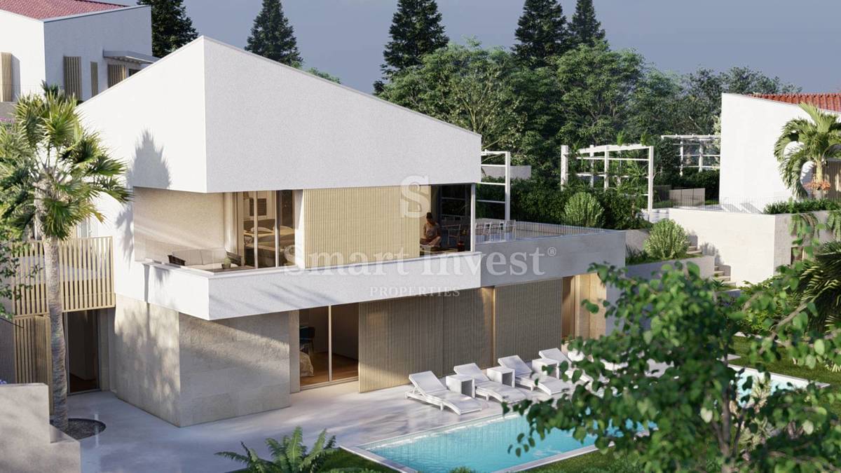 KRK - MALINSKA, villa moderna con piscina e vista mare