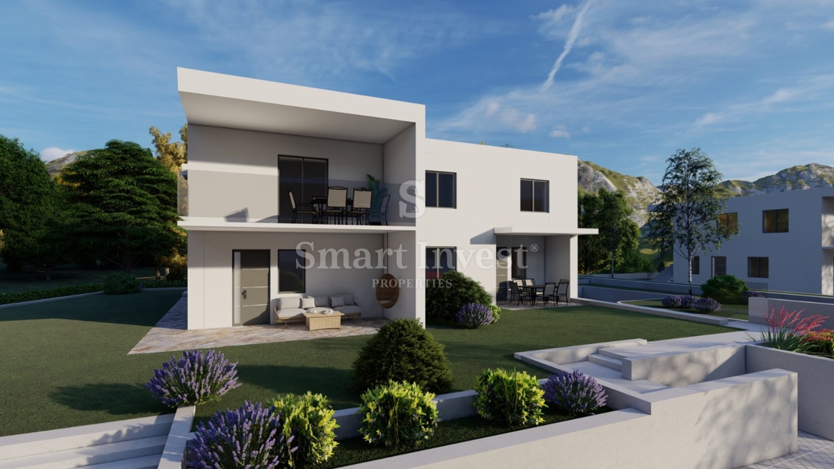 KASTAV, appartamento trilocale con garage e giardino in un nuovo edificio