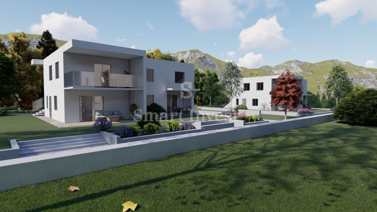 KASTAV, appartamento trilocale con garage e giardino in un nuovo edificio