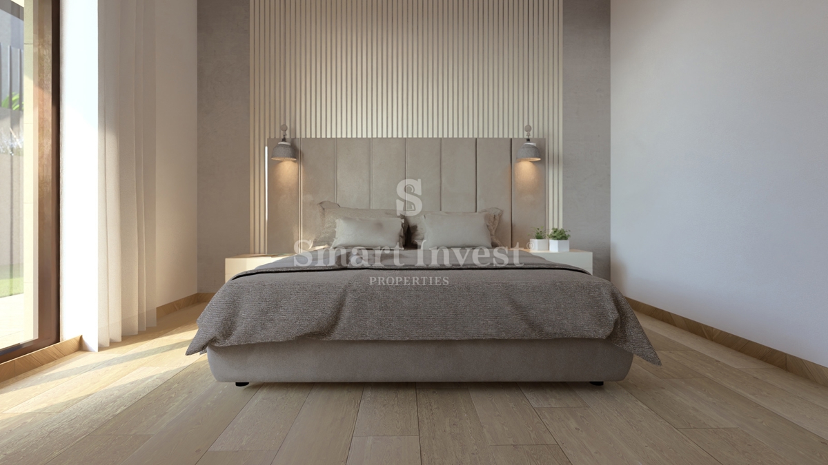 IČIĆI, appartamento trilocale con giardino e vista mare in un nuovo edificio con garage