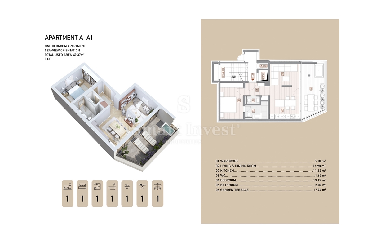 ABBAZIA - CENTRO, lussuoso appartamento bilocale con terrazza