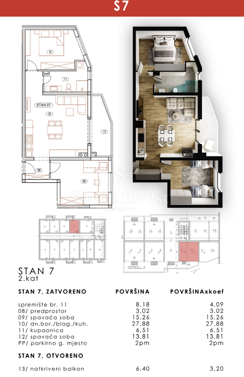 Appartamento Brestovice, Kastav, 98,08m2