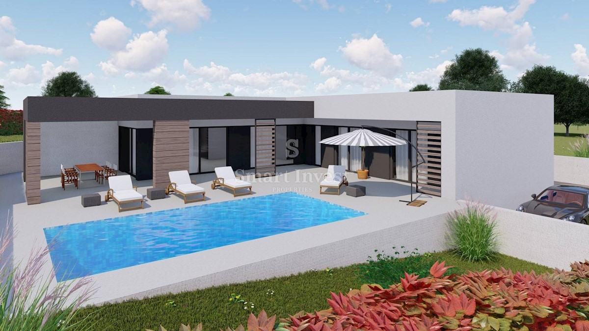 ISTRIA - LABIN, Modern house with pool, under construction, for sale