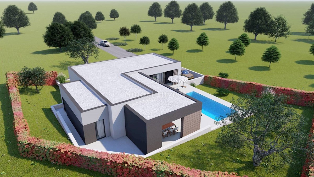 ISTRIA - LABIN, Modern house with pool, under construction, for sale