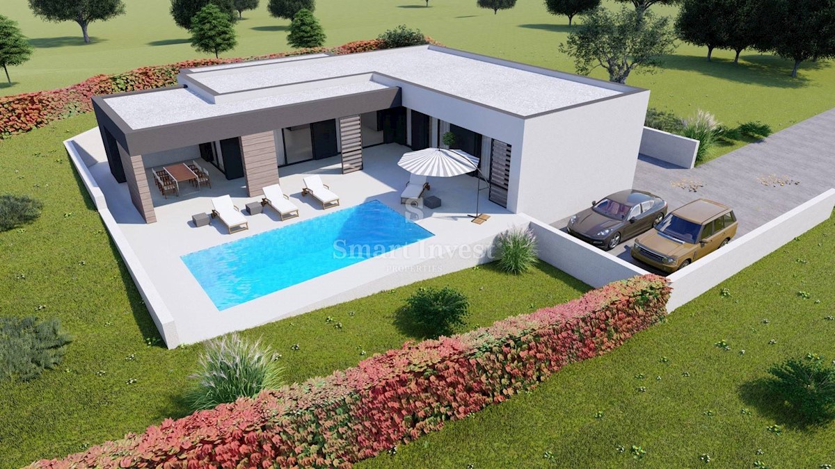 ISTRIA - LABIN, Modern house with pool, under construction, for sale