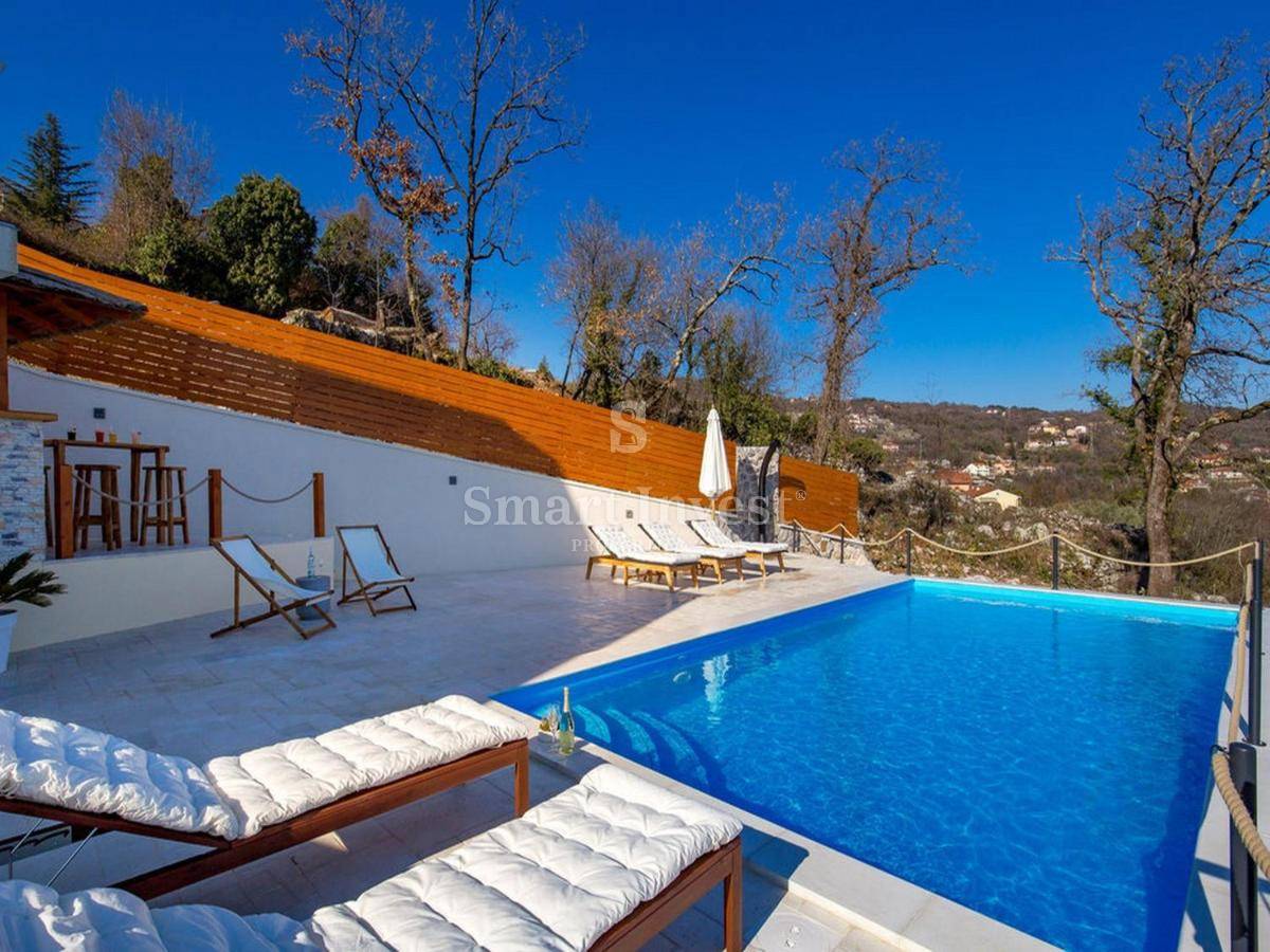 ABBAZIA - IČIĆI, Villa con piscina e vista mare panoramica, in vendita