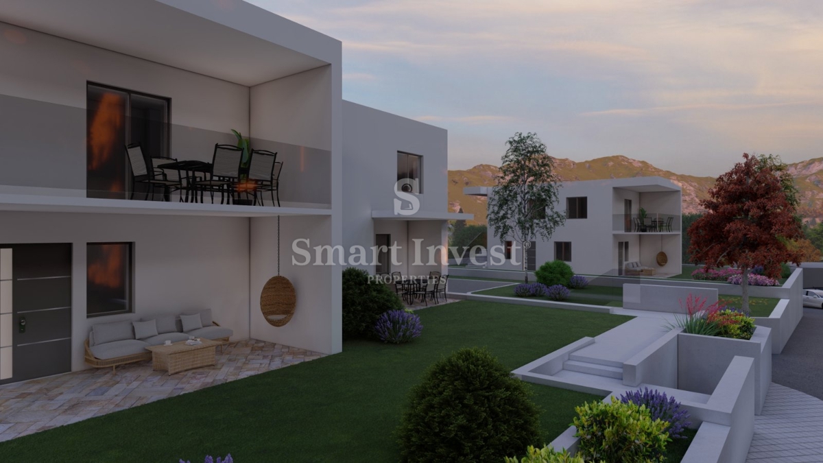 KASTAV, appartamento trilocale con garage e giardino in un nuovo edificio