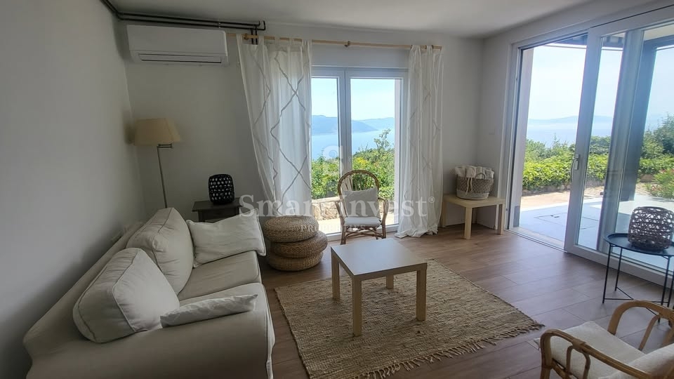 ISTRIA - VICINANZE DI LABIN, casa recentemente ristrutturata con 2 appartamenti e splendida vista mare