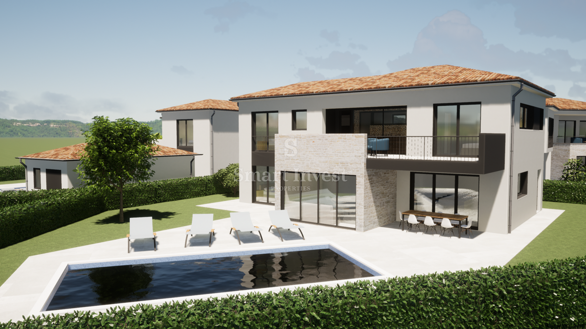 ISTRIA - PARENZO, Villa moderna in stile istriano in costruzione, in vendita