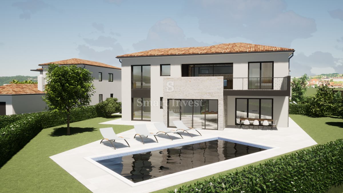 ISTRIA - PARENZO, Villa moderna in stile istriano in costruzione, in vendita