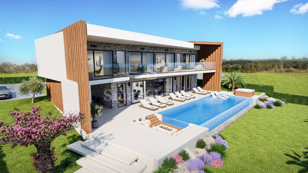 ISTRIA - PARENZO, terreno con permesso di costruzione per villa con vista mare, piscina e sauna