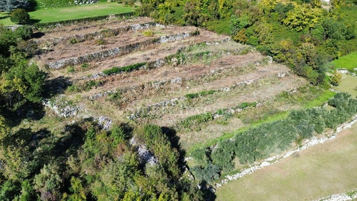 IČIĆI - POLJANE, terreno con permesso di costruzione per 3 ville con piscina