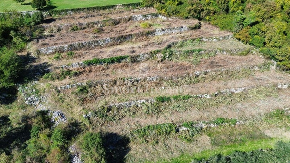 IČIĆI - POLJANE, terreno con permesso di costruzione per 3 ville con piscina