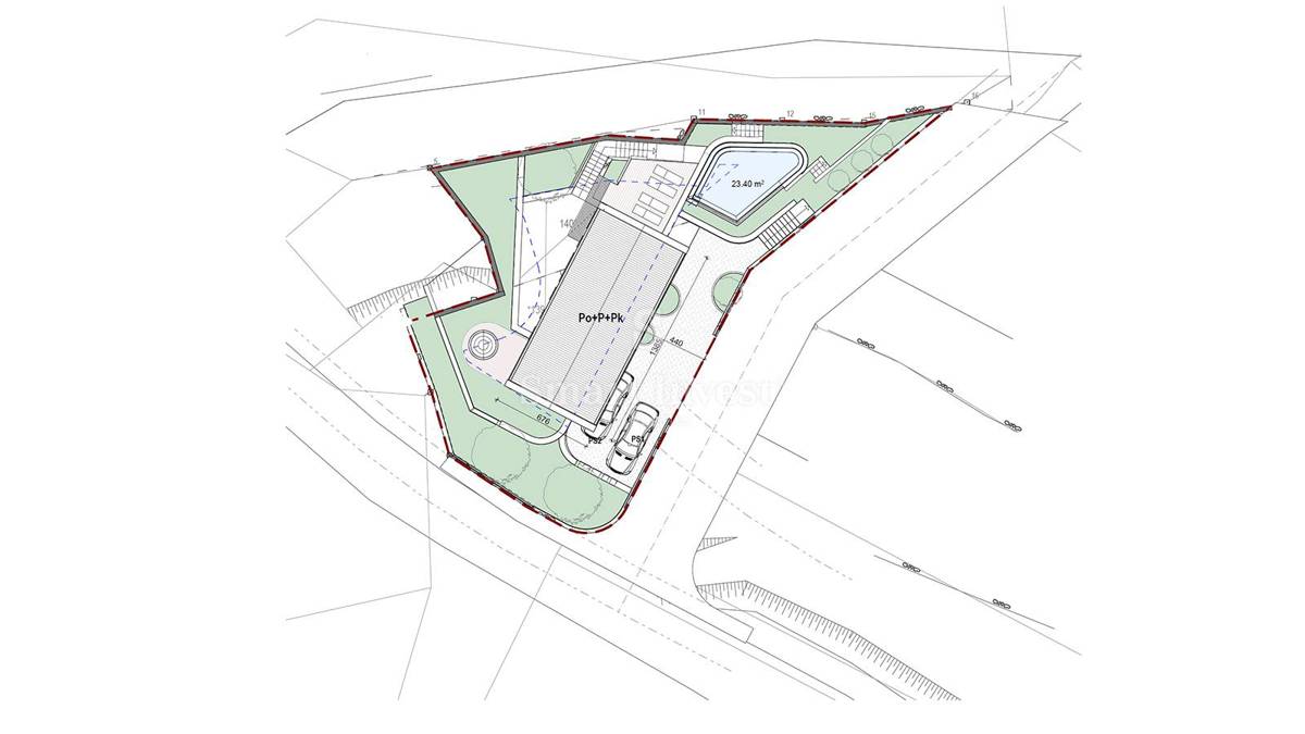 ISTRA - LABIN, terreno edificabile con progetto concettuale