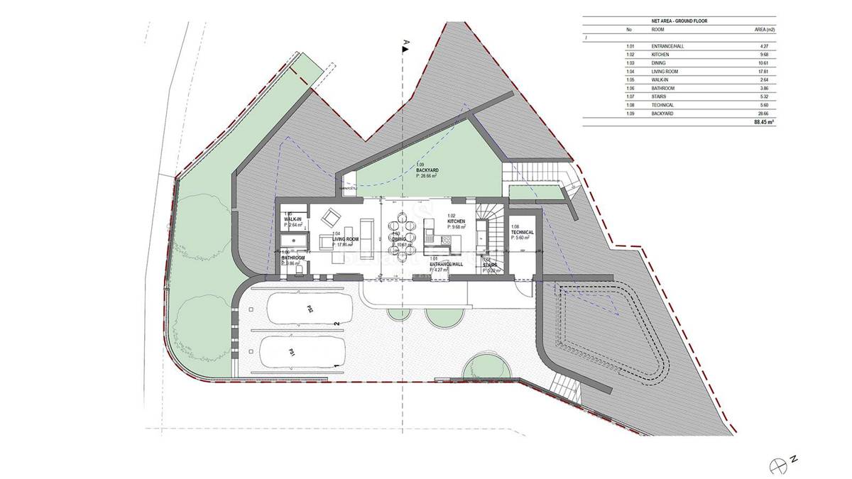 ISTRA - LABIN, terreno edificabile con progetto concettuale