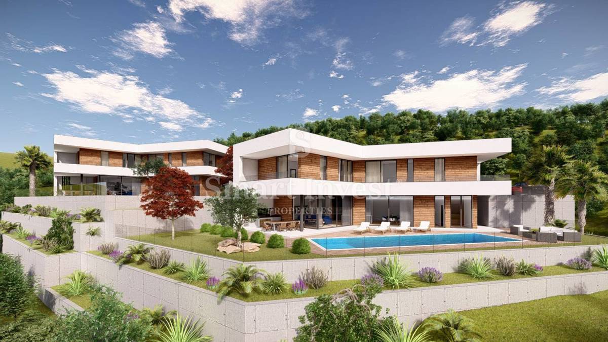 MOŠĆENIČKA DRAGA, terreno con permesso di costruzione per villa vicino al mare