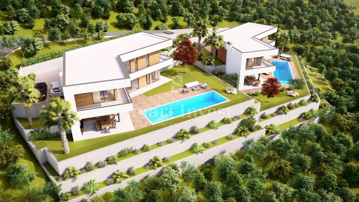 MOŠĆENIČKA DRAGA, terreno con permesso di costruzione per villa vicino al mare