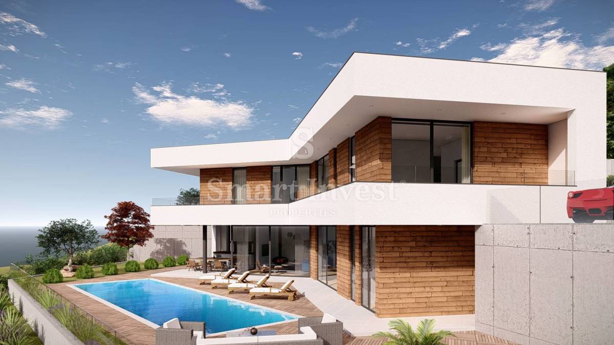 MOŠĆENIČKA DRAGA, terreno con permesso di costruzione per villa vicino al mare