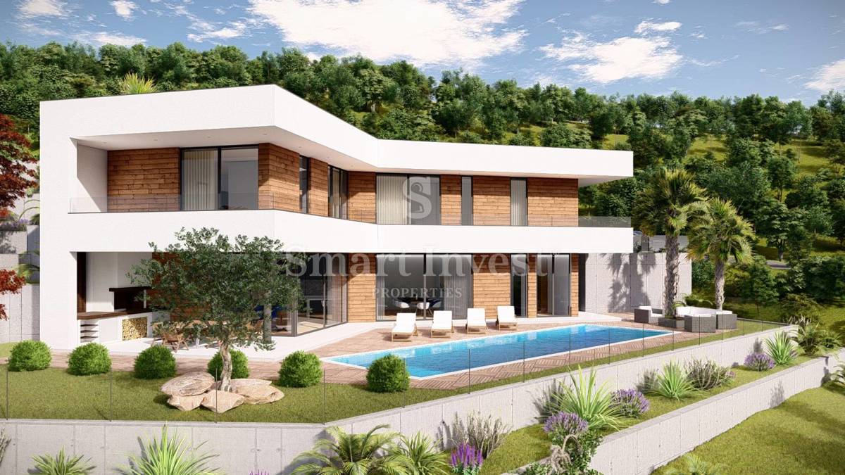 MOŠĆENIČKA DRAGA, terreno con permesso di costruzione per villa vicino al mare