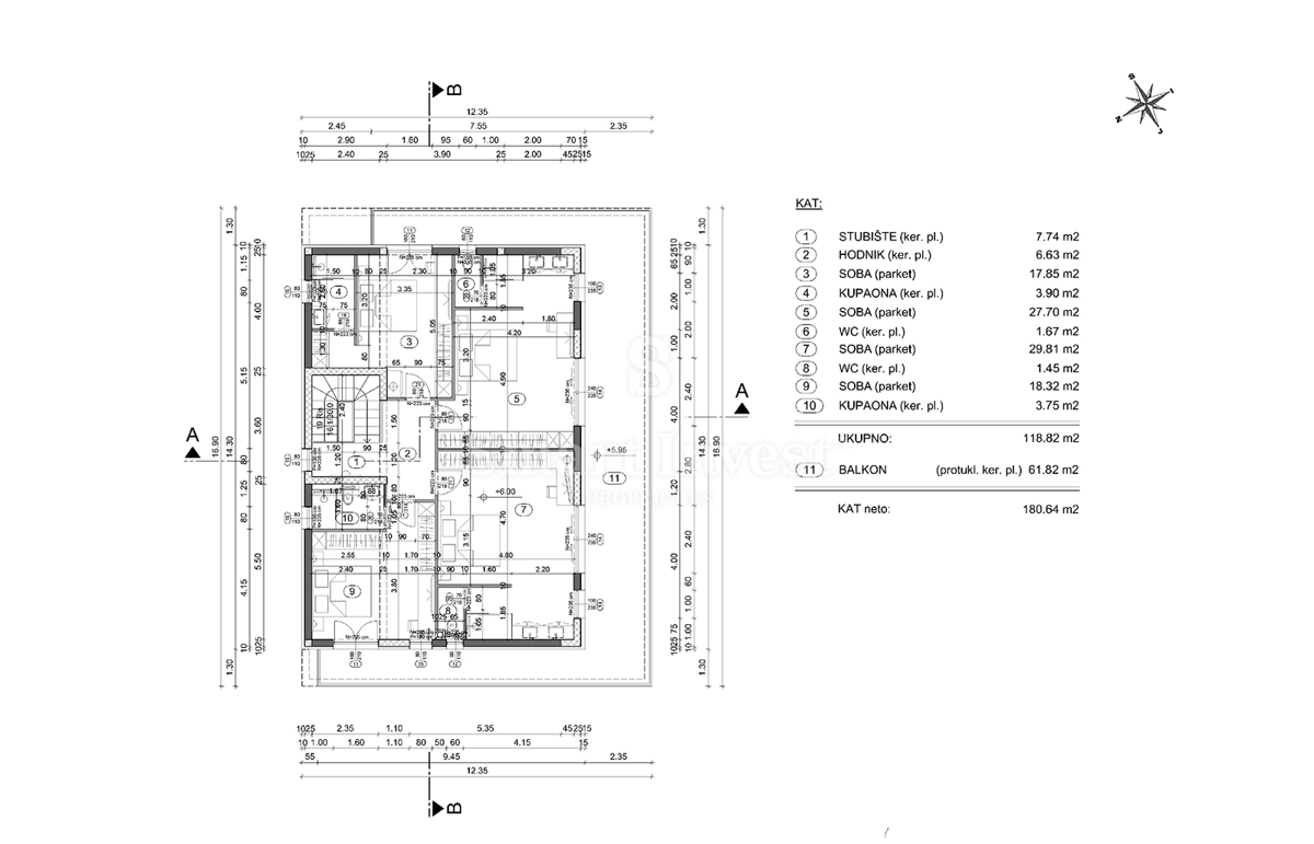 IČIĆI - POLJANE, terreno con permesso di costruzione per villa con piscina (A)