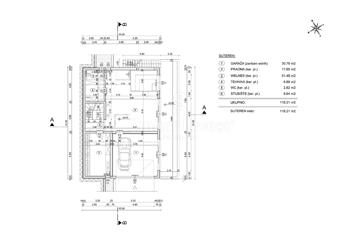 IČIĆI - POLJANE, terreno con permesso di costruzione per villa con piscina (A)