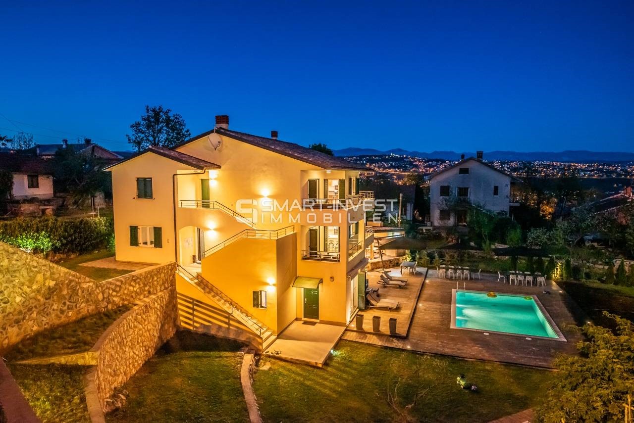 ABBAZIA - POBRI, Villa di lusso con piscina e vista mare, in vendita