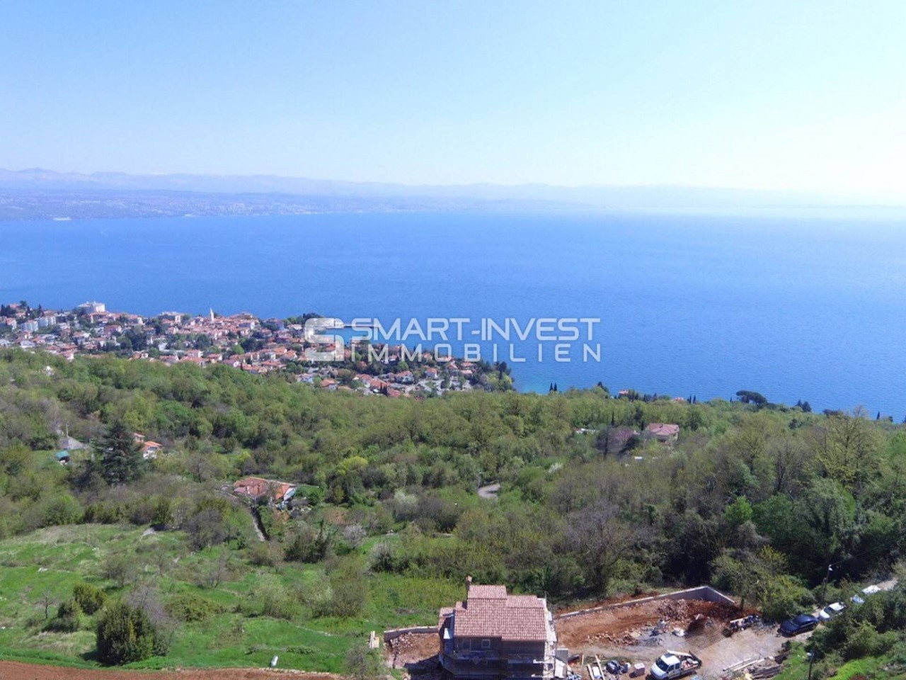 LOVRAN - LIGANJ, Building land plot of 1362 m2 with beautiful sea view