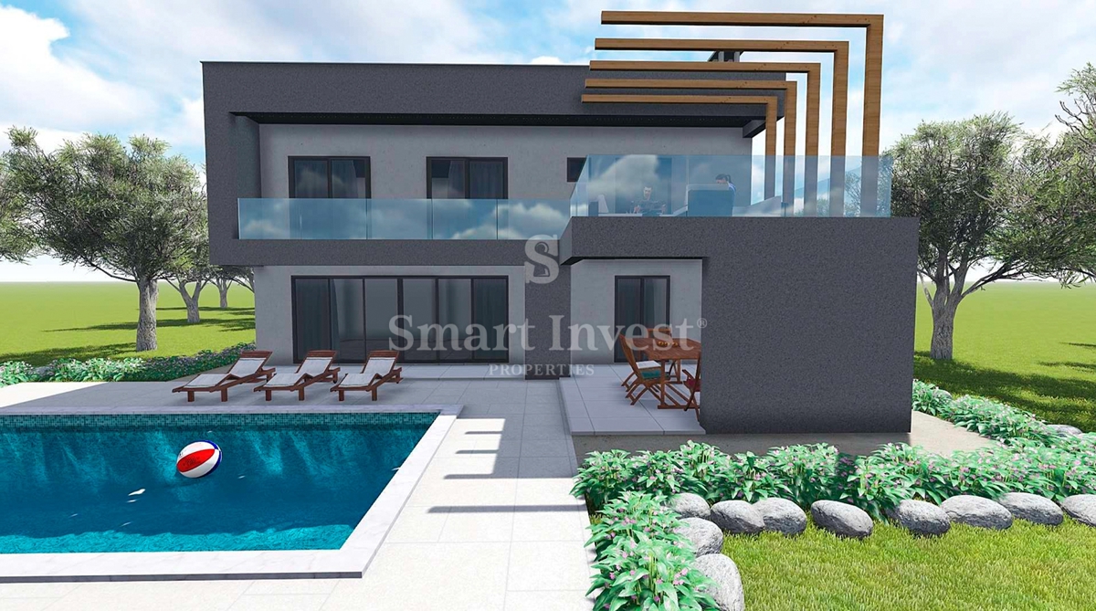 ISTRIA - RABAC, casa in costruzione con piscina a 3 km dal mare