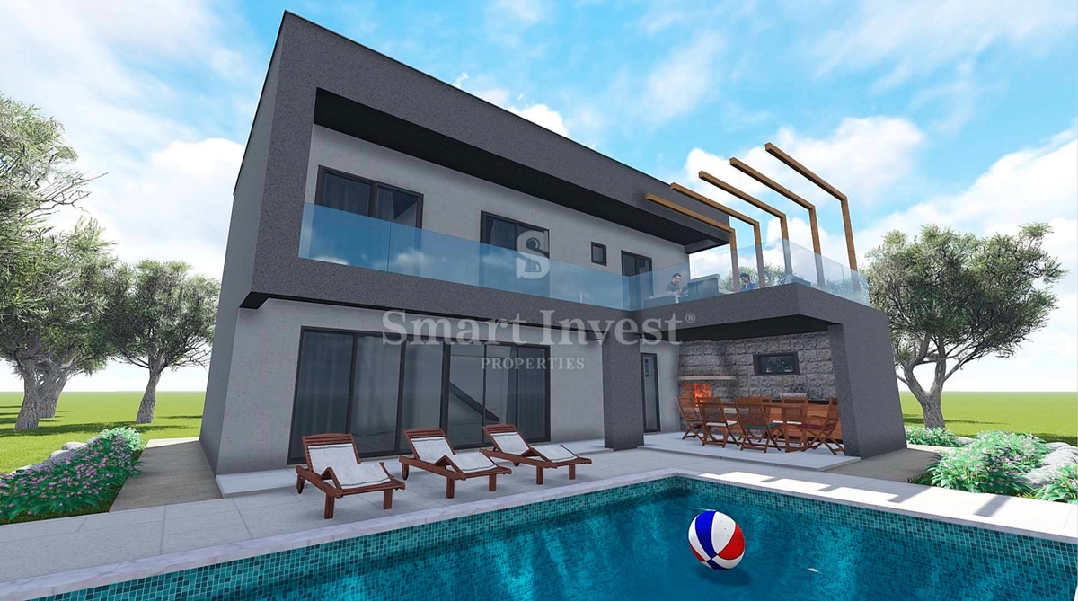 ISTRIA - RABAC, casa in costruzione con piscina a 3 km dal mare