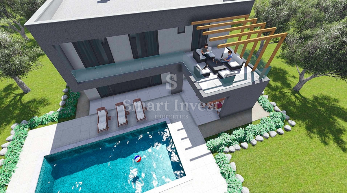 ISTRIA - RABAC, casa in costruzione con piscina a 3 km dal mare