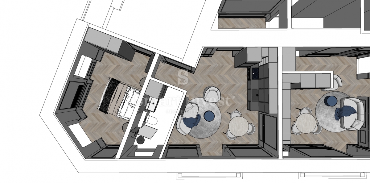 ABBAZIA, appartamento di lusso con balcone in un'antica villa vicino al mare