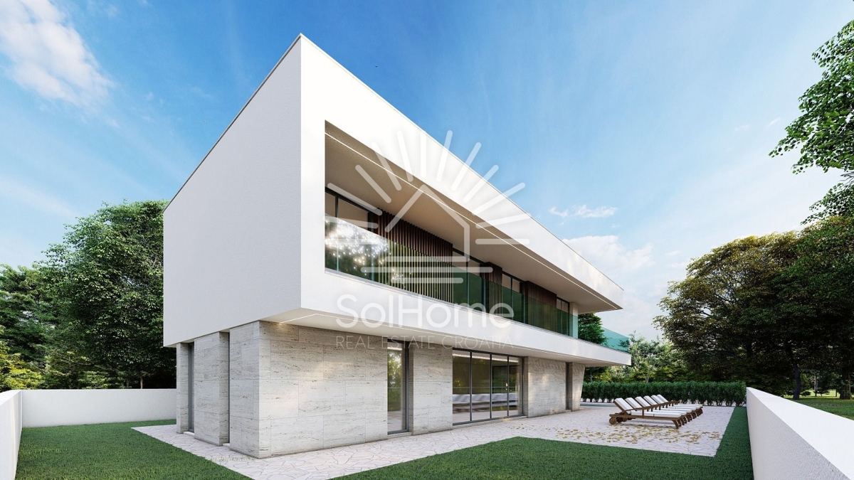 Attraente terreno edificabile con vista sul mare, progetto e permesso di costruzione nella contea di Zara.