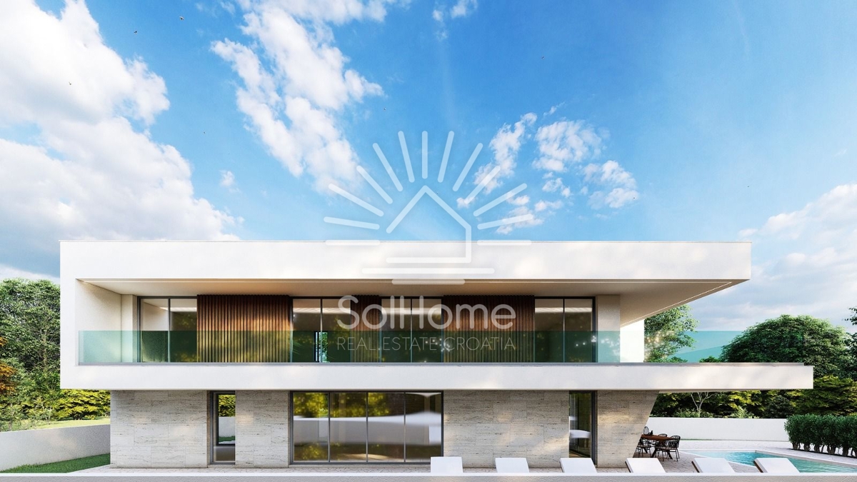 Attraente terreno edificabile con vista sul mare, progetto e permesso di costruzione nella contea di Zara.