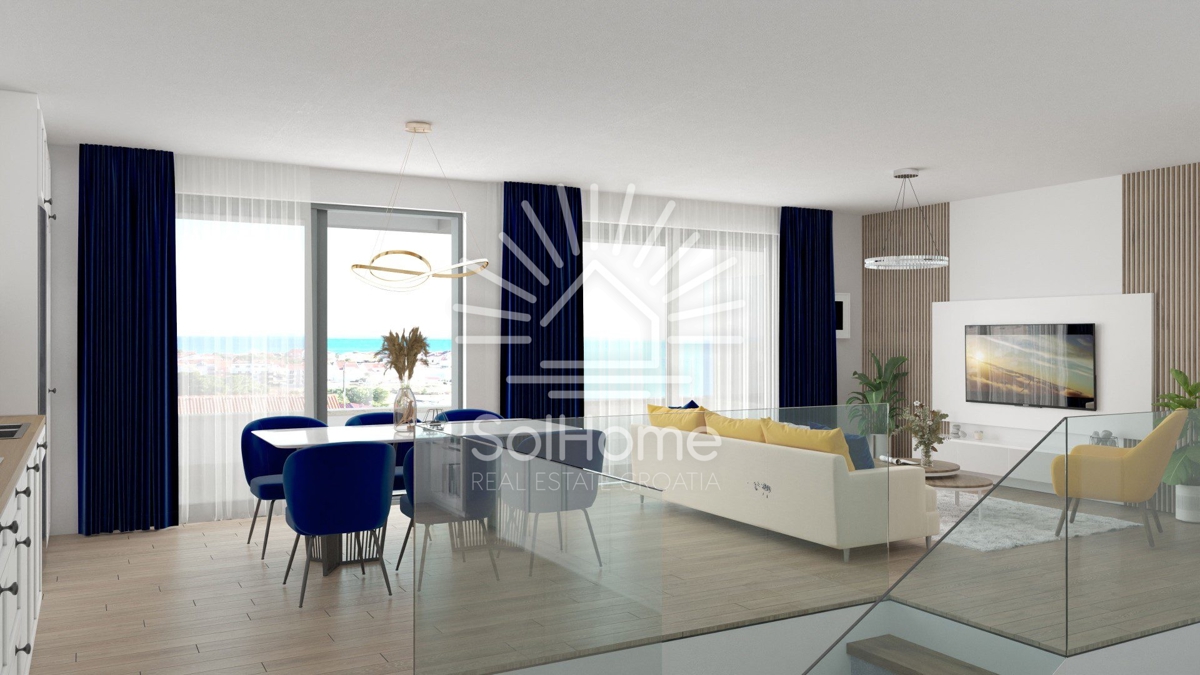 Attico duplex a 180 metri dal mare a Pag, vicino a Zara/Croazia.