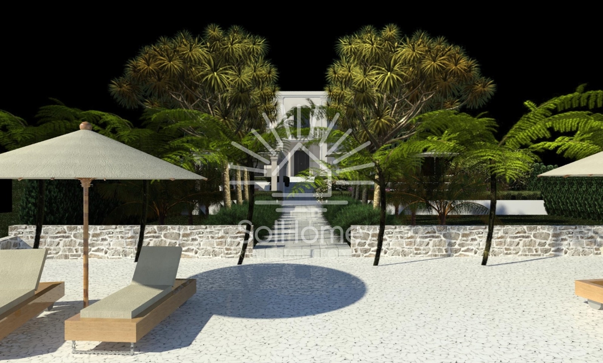 Esclusivo terreno edificabile in prima fila sul mare con progetto di villa di lusso vicino a Zara