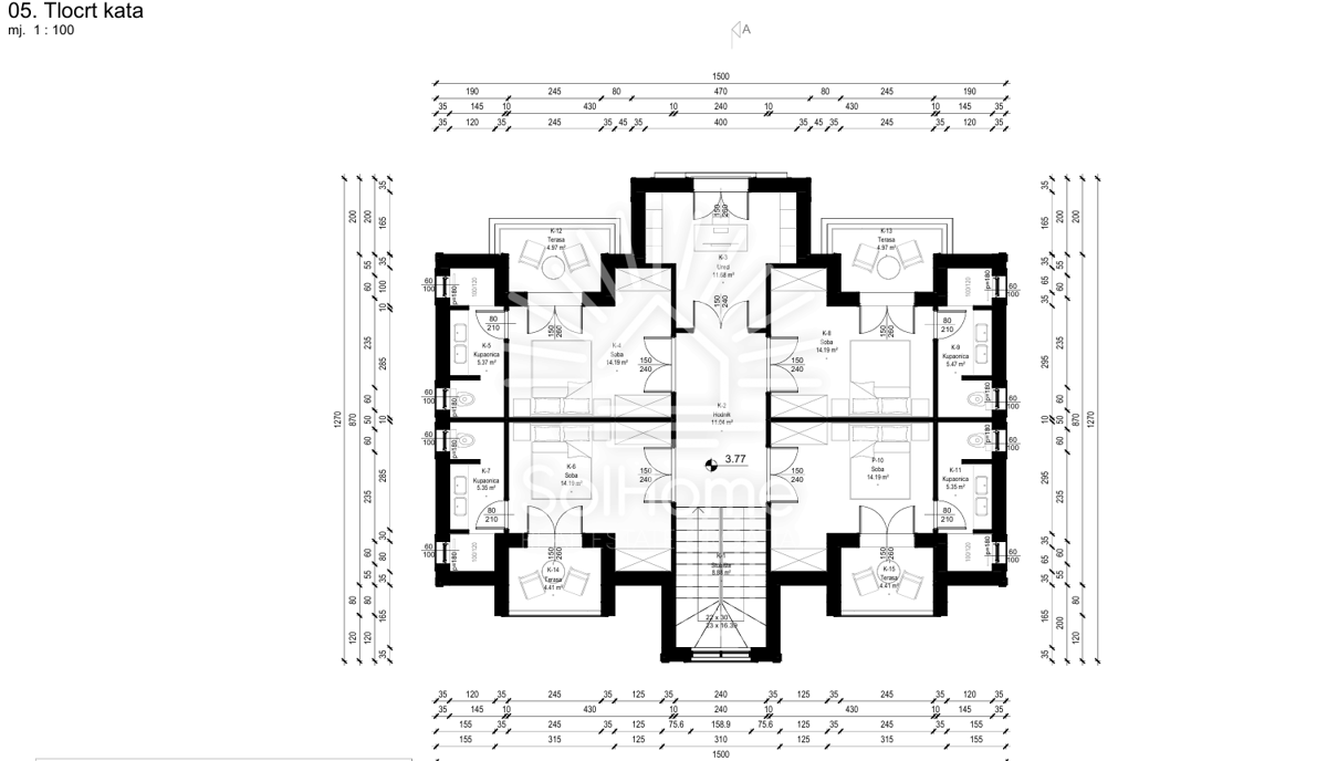 Esclusivo terreno edificabile in prima fila sul mare con progetto di villa di lusso vicino a Zara