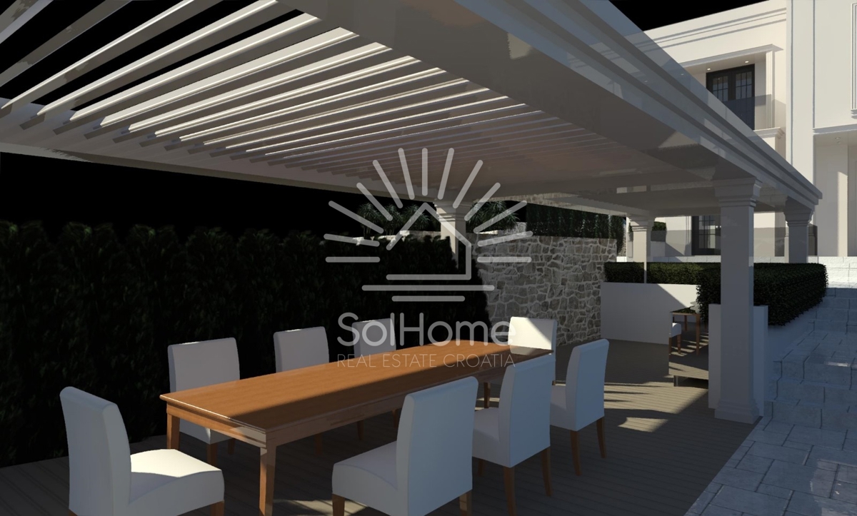 Esclusivo terreno edificabile in prima fila sul mare con progetto di villa di lusso vicino a Zara