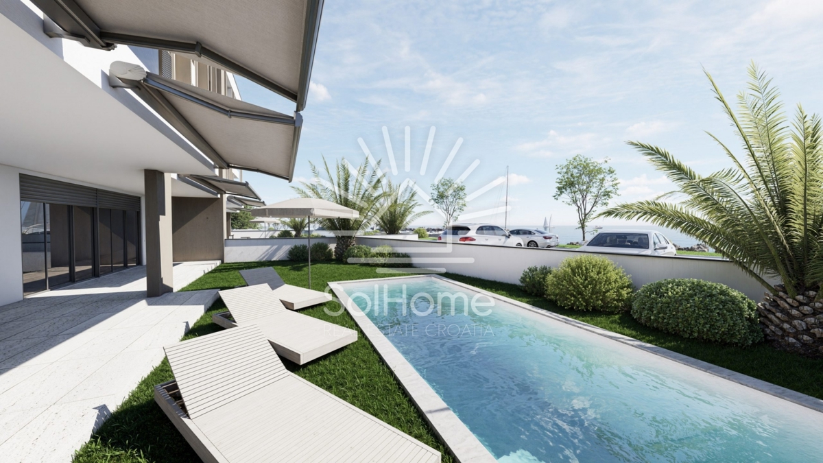 Lussuoso appartamento con piscina sul mare a Zaton - Zara.