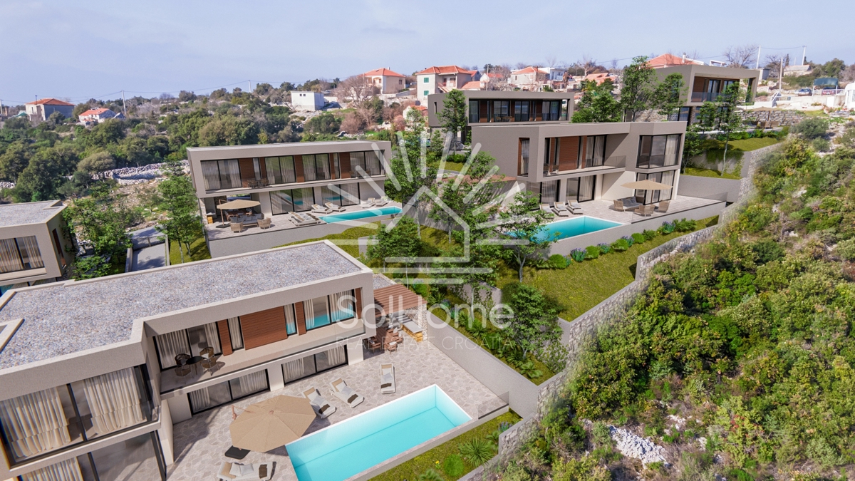 Ville di lusso con vista mare vicino a Trogir / Vinišće