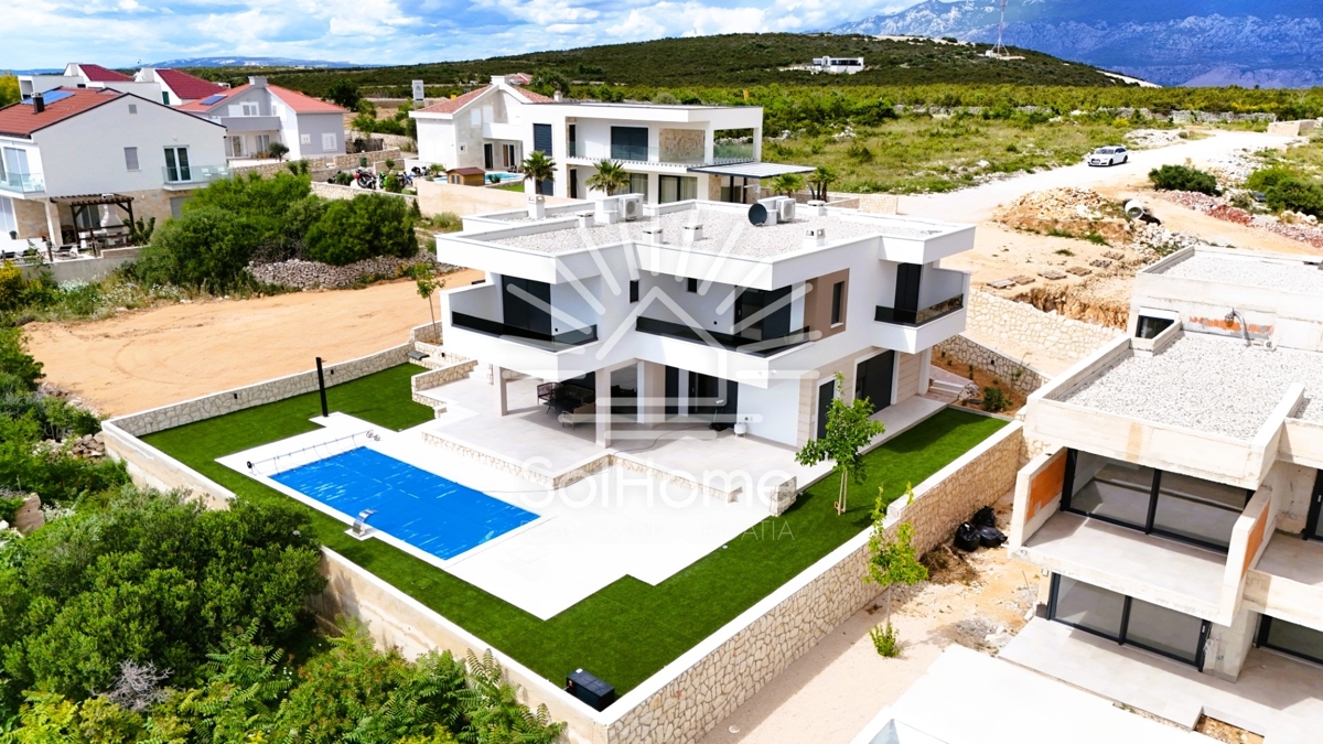 Video! Casa con vista panoramica sul mare e piscina | Novalja - Croazia