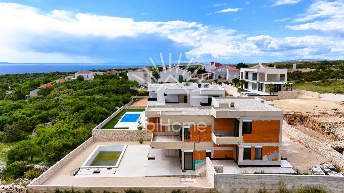Casa con vista panoramica sul mare e piscina a Novalja