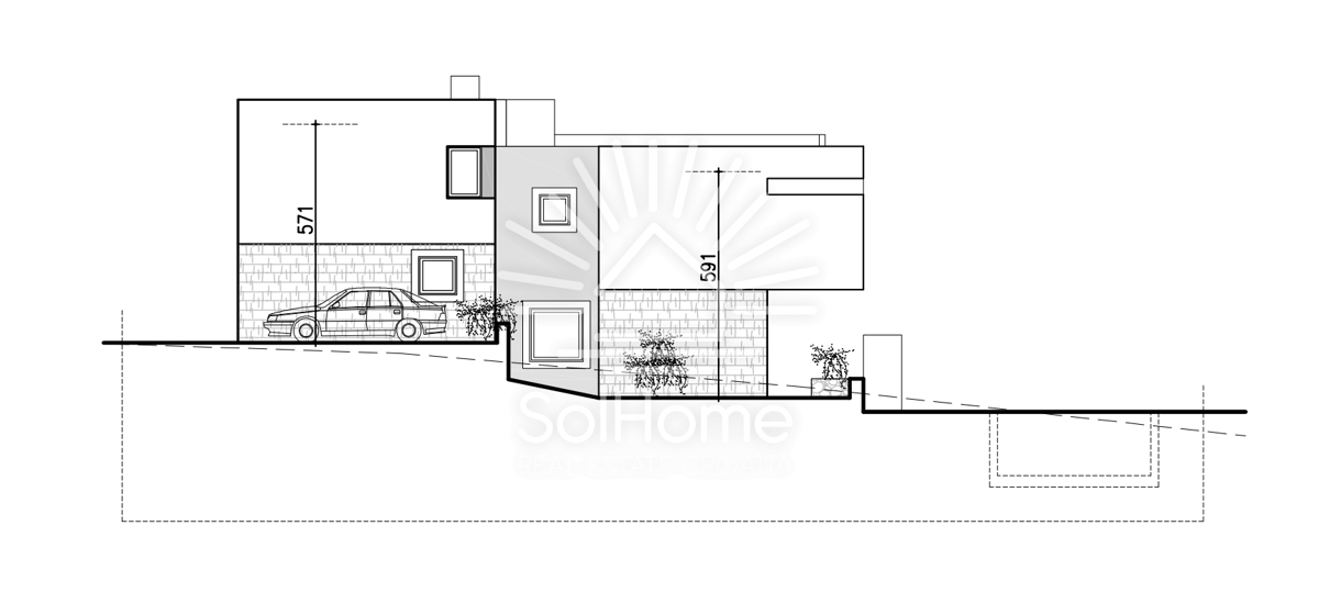 Casa con vista panoramica sul mare e piscina a Novalja