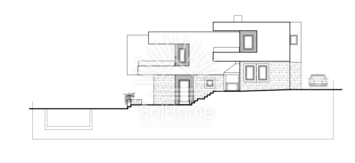 Casa con vista panoramica sul mare e piscina a Novalja