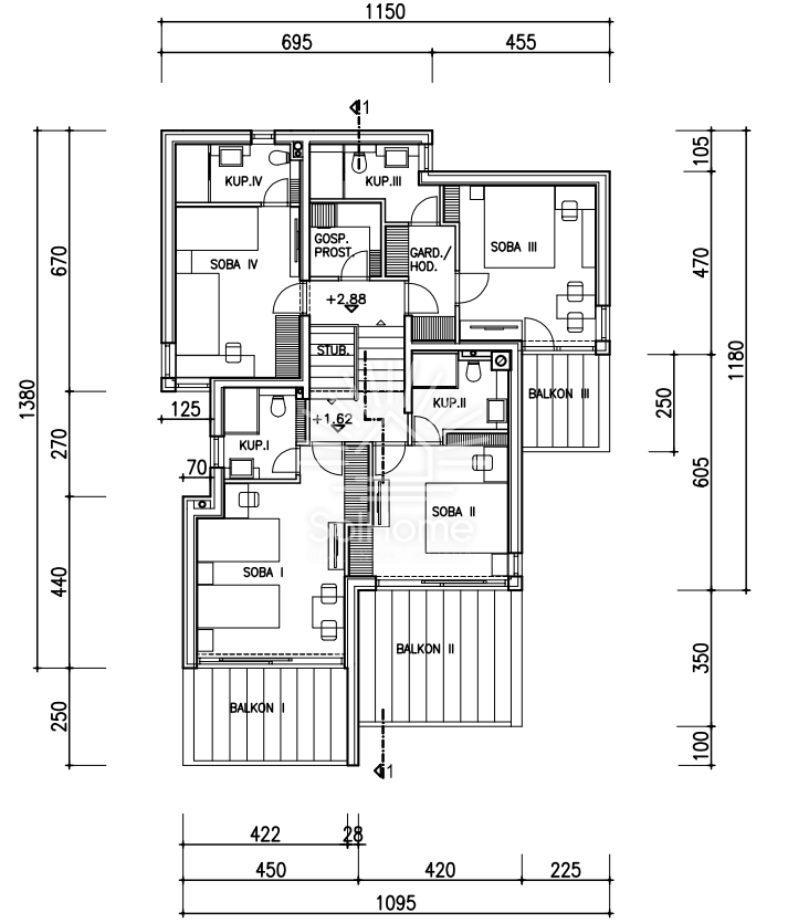 Casa con vista panoramica sul mare e piscina a Novalja