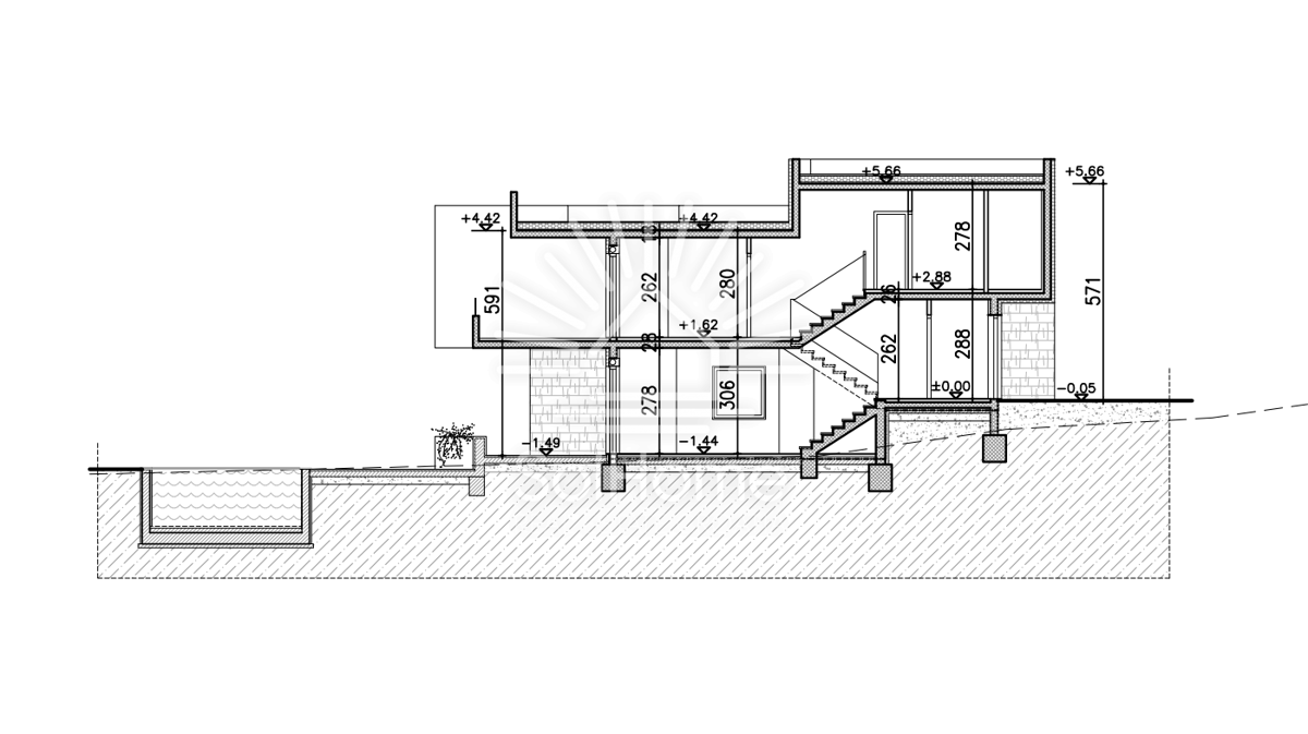 Casa con vista panoramica sul mare e piscina a Novalja