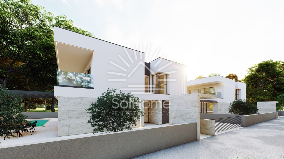 Bellissime ville con piscina e vista sul mare vicino a Zara - Croazia.