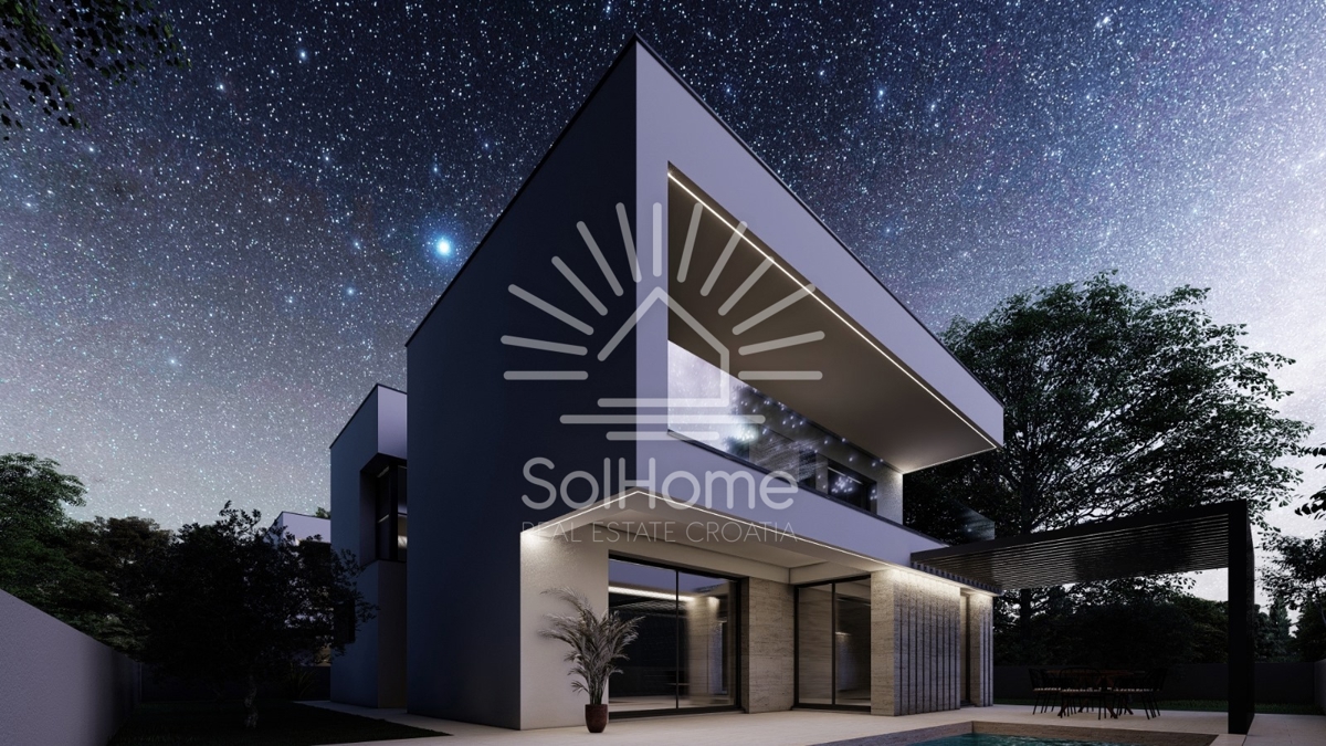 Bellissime ville con piscina e vista sul mare vicino a Zara - Croazia.