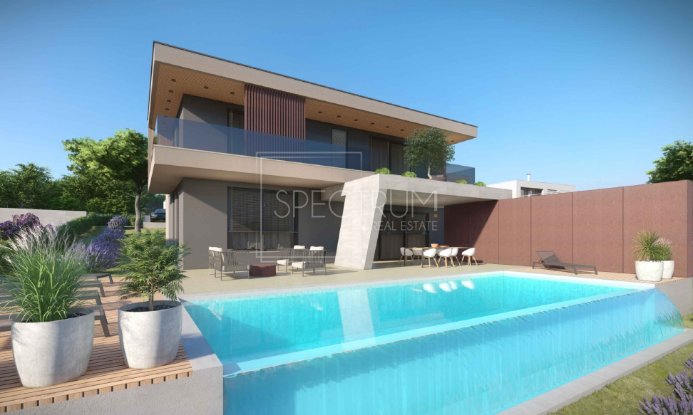 Zona di Albona, villa moderna con piscina in posizione tranquilla