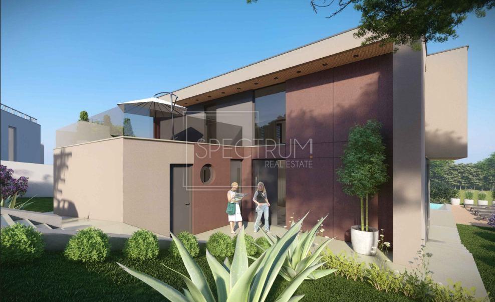 Zona di Albona, villa moderna con piscina in posizione tranquilla